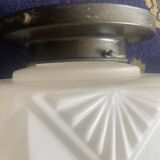 Art Deco Skycrapper ceiling light in opaline glass