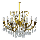 Vintage crystal chandelier, Italy, 1950s