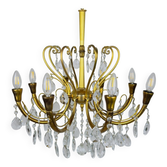 Vintage crystal chandelier, Italy, 1950s