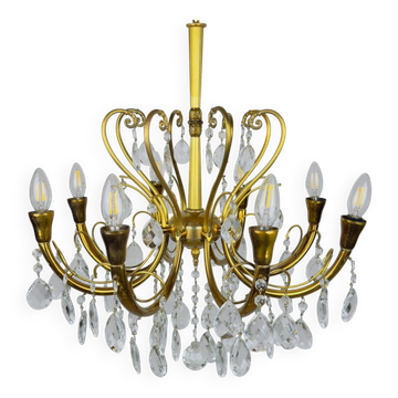 Lustre en cristal vintage, Italie, années 1950