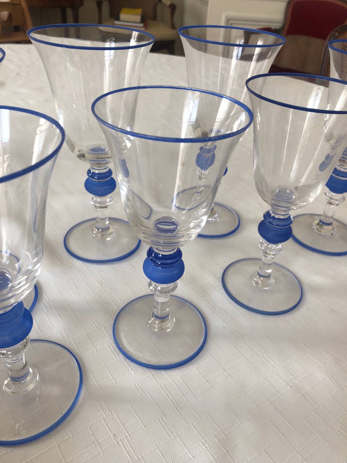 Set of 7 Paco Rabanne stemmed glasses