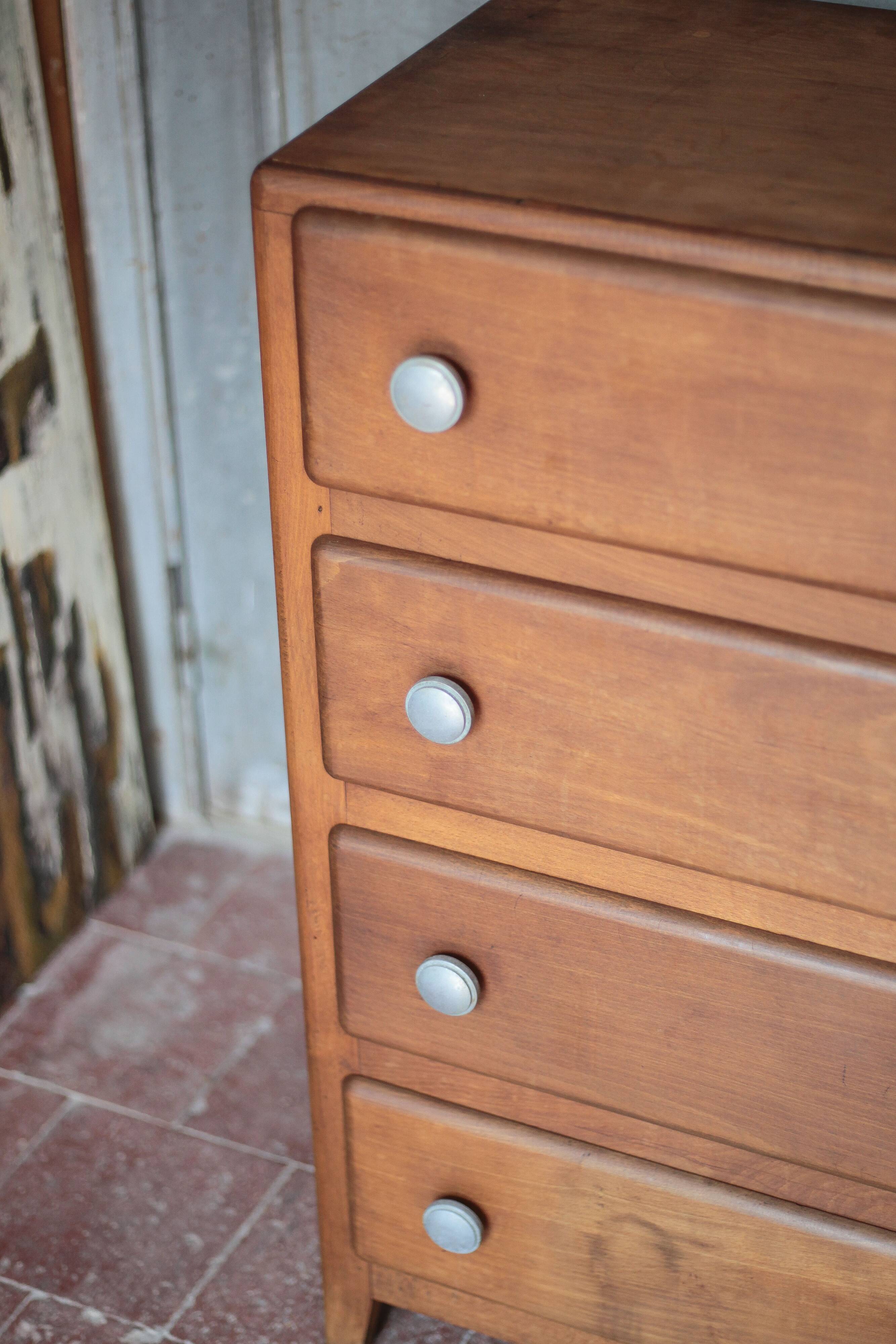 Vintage drawer unit, Art Deco wooden furniture, chest of drawers, tallboy.
