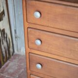 Vintage drawer unit, Art Deco wooden furniture, chest of drawers, tallboy.