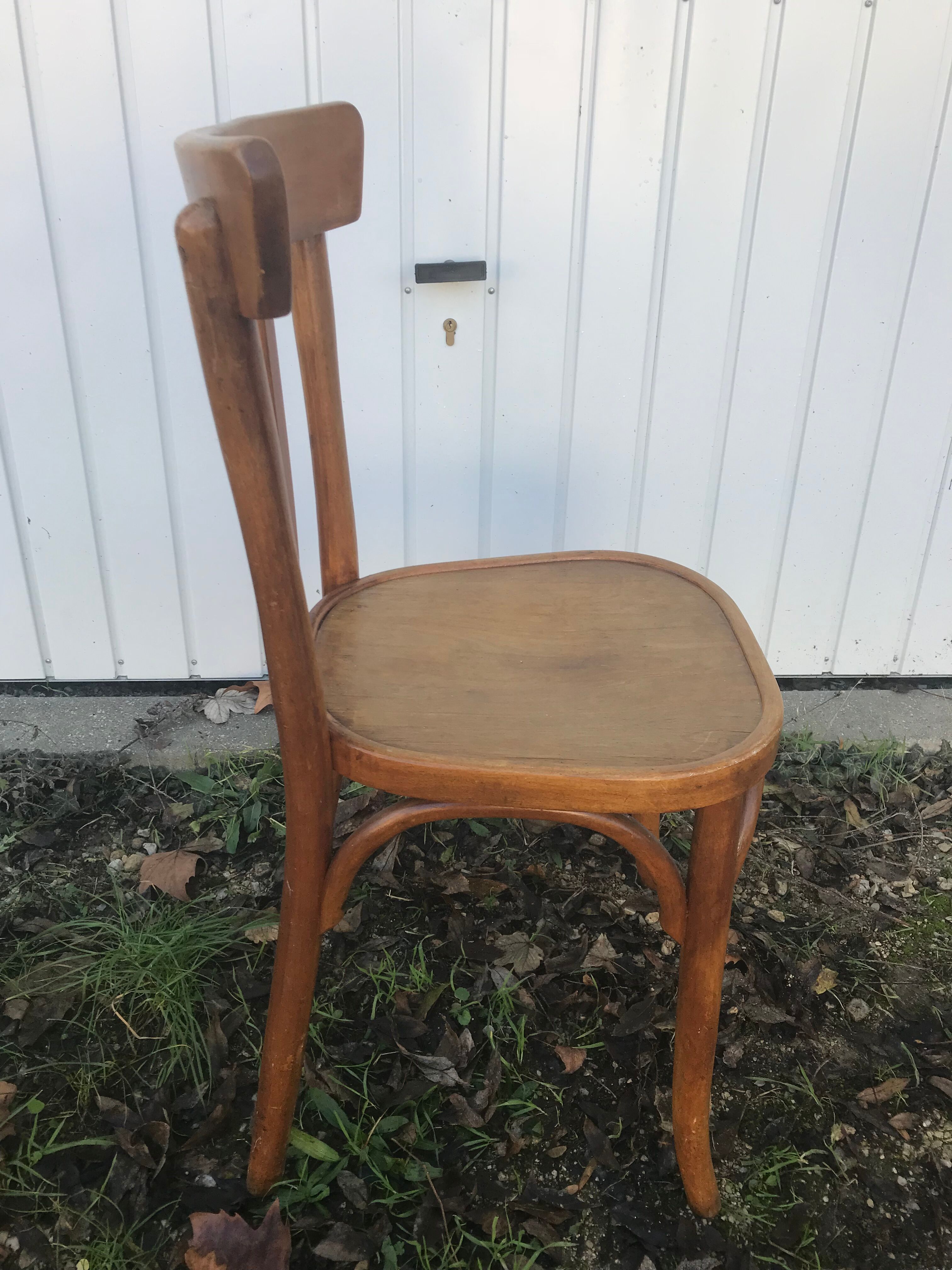 Pair of chairs bistro old vintage wood