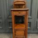 Bedside table in blond mahogany 1900 Art Nouveau white marble top