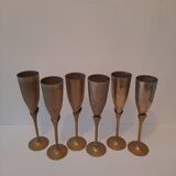 series of six champagne flutes from the 70s