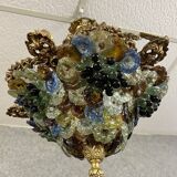 Multi-colored Murano glass grape chandelier circa 1950