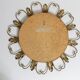Miroir soleil doré milieu de siècle, métal et bois, Belgique, 1960