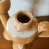 Duo of candlesticks in satin stoneware