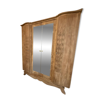 Parisian Art Deco wardrobe in natural wood