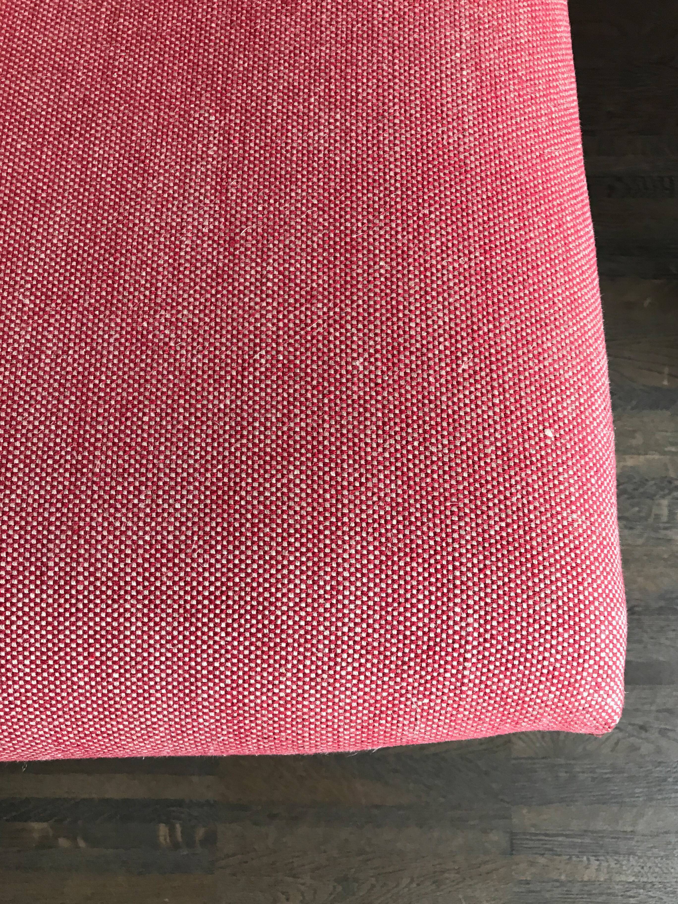 Couple of Italian midcentury modern design red armchairs 1950s