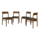 Teak and Wool Dining Chairs from Korup Stolefabrik, 1960s, Set of 4
