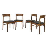 Chaises de salle à manger en teck et laine de Korup Stolefabrik, années 1960, lot de 4