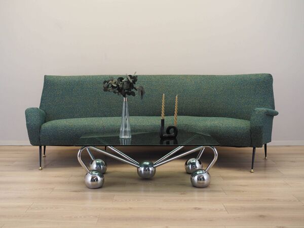 Canapé vert mélangé, design danois, années 1970, production : Danemark
