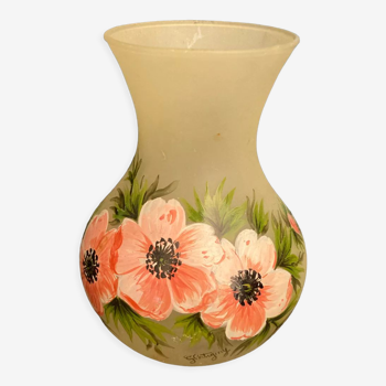 Vase peint fleurs