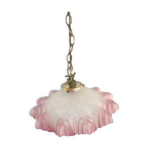 Lustre ancien forme tulipe en verre