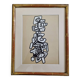 Screenprint after Jean Dubuffet framed under glass 26 cm by 33 cm