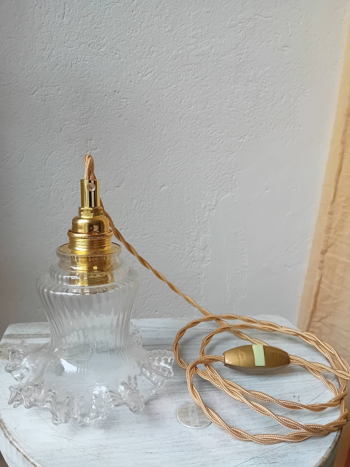 Vintage glass hanging lamp