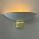 Pair of post-modernist wall lights, white metal and glass, France 1980