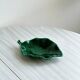 Green glazed ceramic leaf-shaped pocket emptier