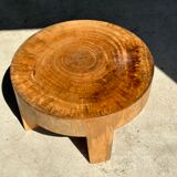 Quadripod coffee table in solid wood monoxyl natural color (dark)