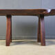 Table à manger en bois massif de style brutaliste par Mobichalet, années 1960.