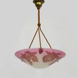 Magnificent Vianne Art Nouveau style 1-burner basin, in patterned purple glass