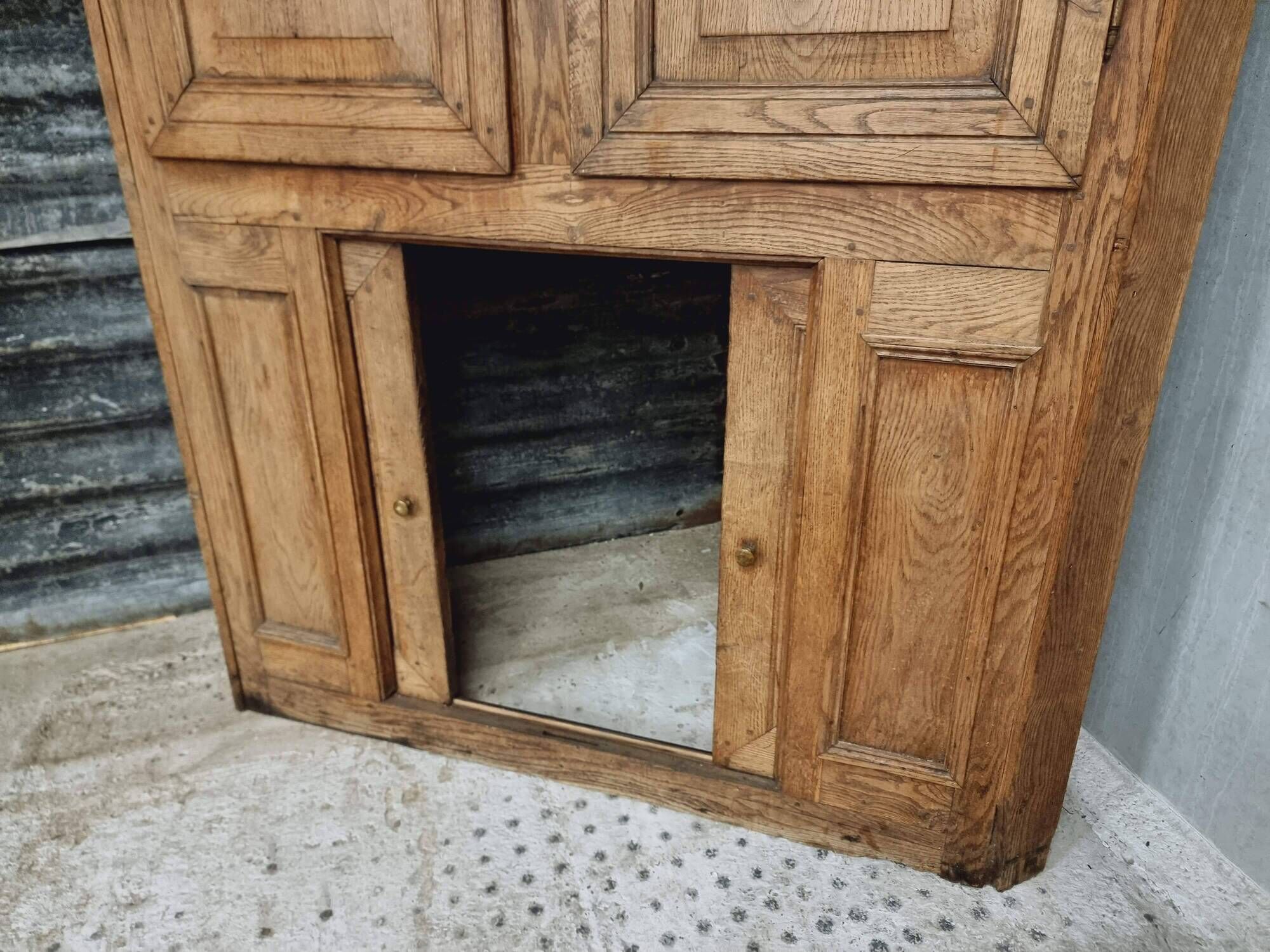 Antique cabinet door furniture panel oak 19th century 140x193cm