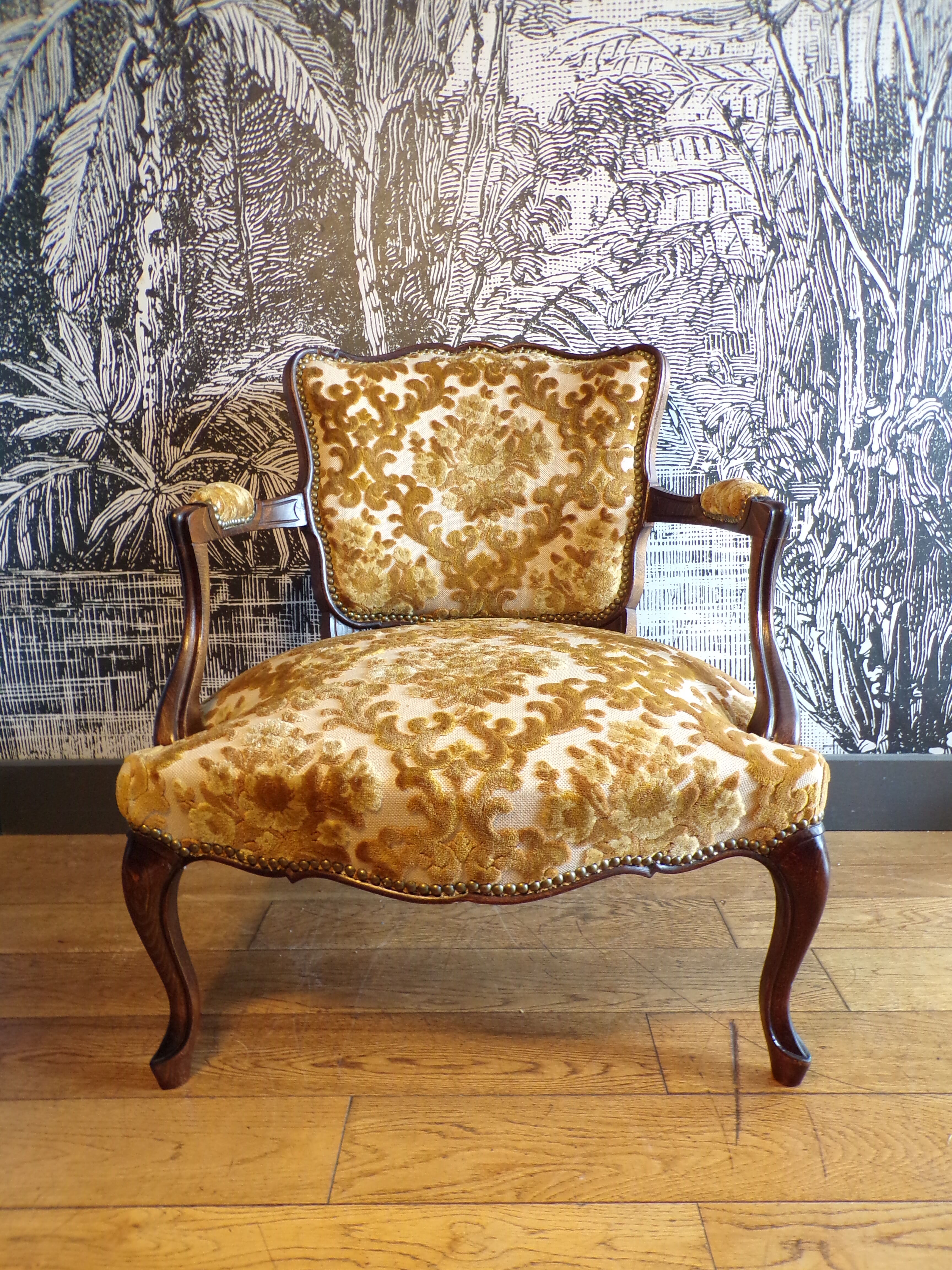 Louis XV style low armchair