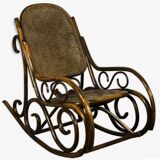 Rattan and cane rocking chair from the 1980s.