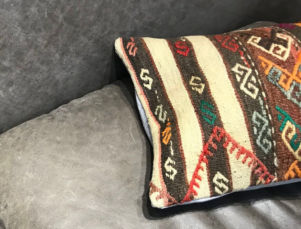 Vintage Orange Lumbar Cushion Cover 40x60cm