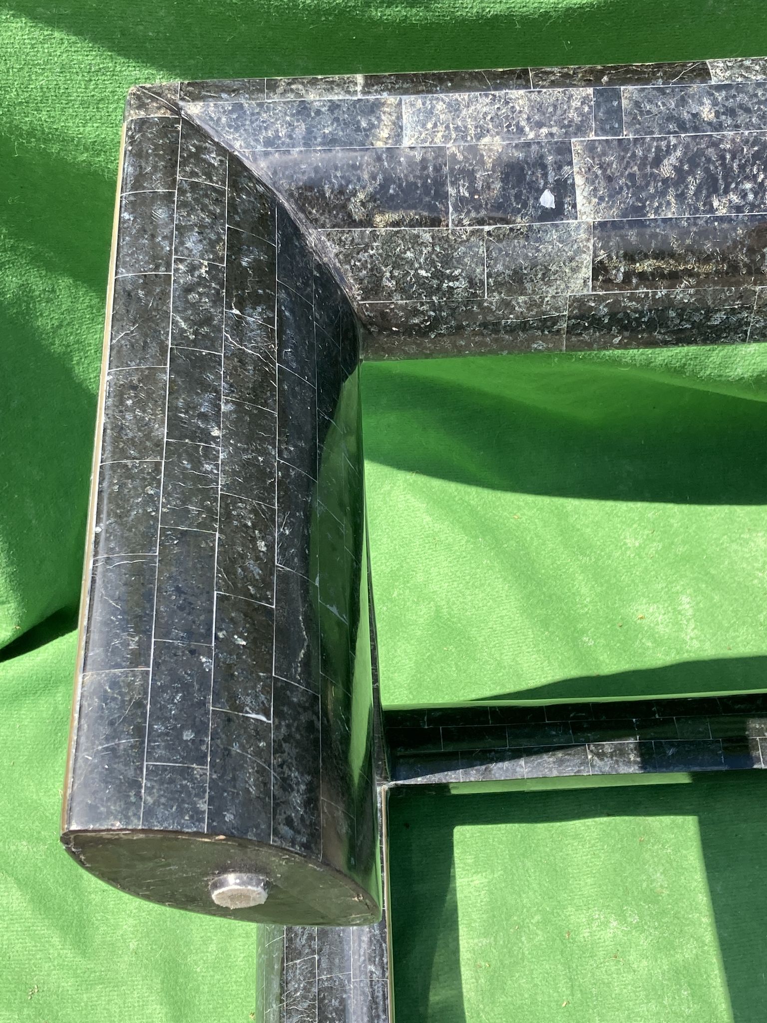 Tesselated black stone coffee table by Maitland Smith 1970s