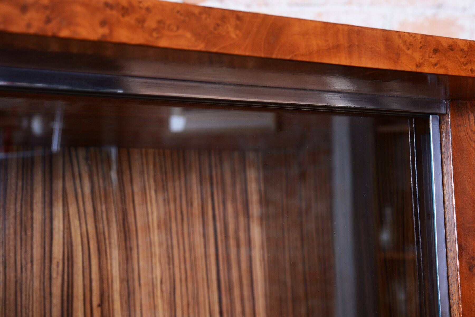 Art Deco Bookcase in Elm and Mahogany, 1920s