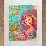 "The Little Mermaid" gouache by Henriette Barety