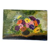 Petit tableau recto verso fleurs