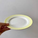 lot de 5 assiettes à dessert Digoin vert et jaune clair dégradé pastel années 40-50