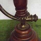 Lampe en bois et verre opalin