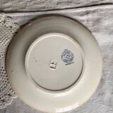 Antique flat plate, ironstone, Boulenger, Choisy-le-Roi "Parmentier"
