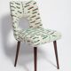 Chaise Shell Milieu du Siècle en Jacquard Velours Tigre Rose et Vert