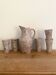 Speckled stoneware orangeade service signed FARAH (Vallauris, 19th century)