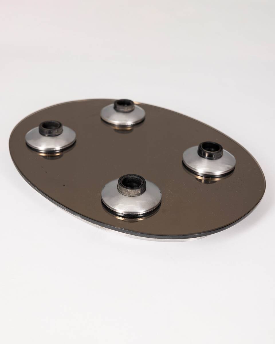 Applique plafonnier vintage années 60 en verre 4 lumieres design italien