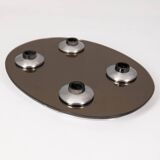 Applique plafonnier vintage années 60 en verre 4 lumieres design italien