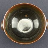 Pair of vintage glazed stoneware bowls signed MJB