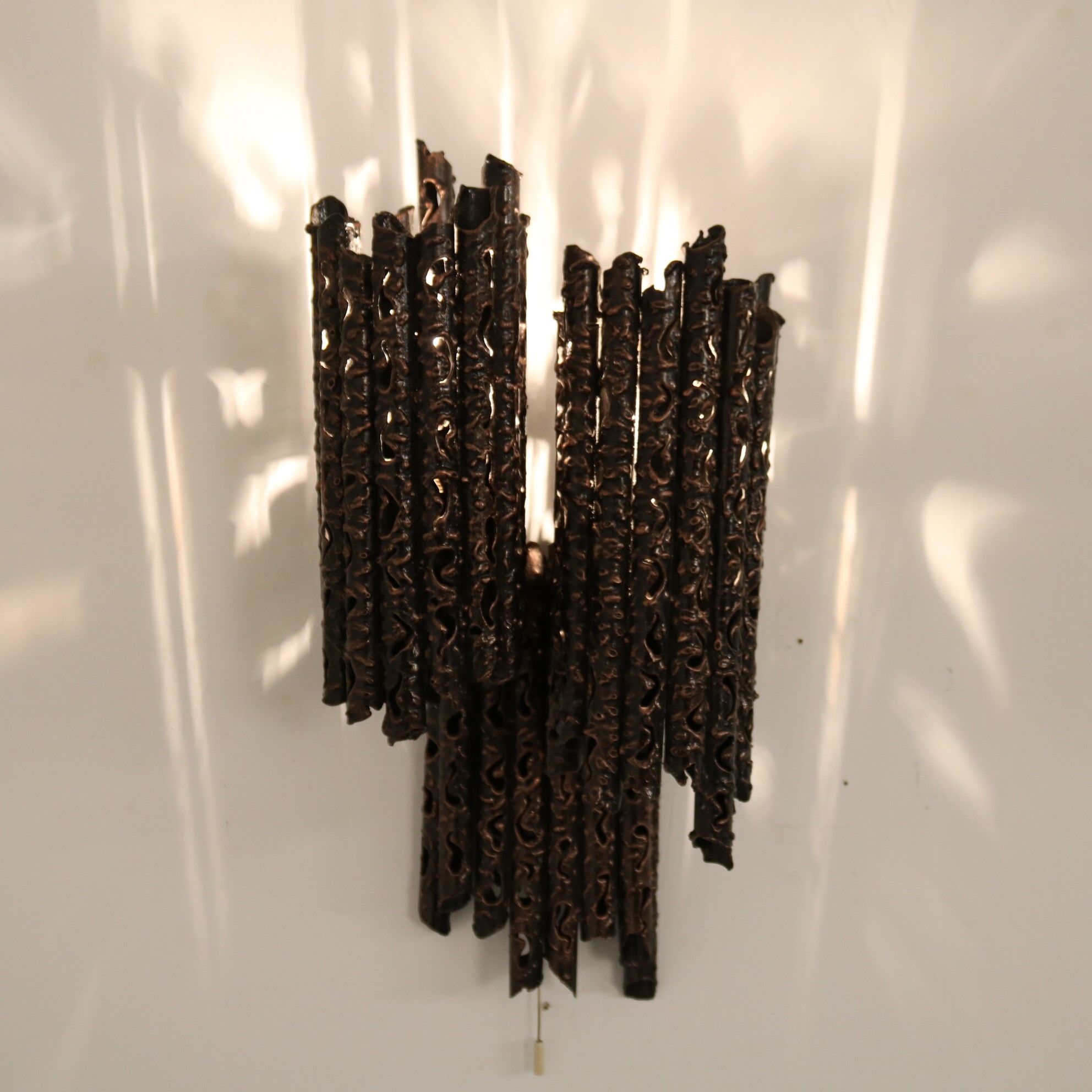 Brutalist wall lamp  designed by Marcello Fantoni, manufactured in Italy 1960