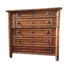 Bamboo-style wooden drawer chest of drawers
