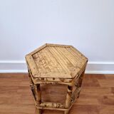 Vintage bamboo stool, plant stand