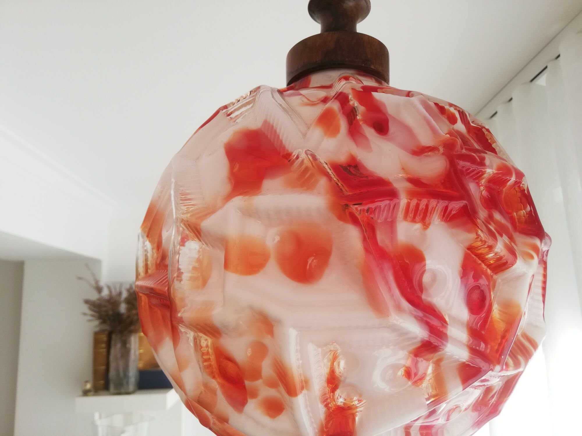 Suspension globe rouge Murano
