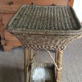 Rattan side table