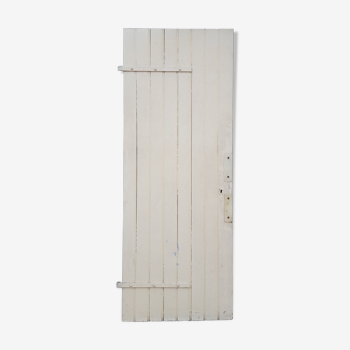 Porte ancienne en bois laqué crème