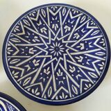 Trio of Moroccan glazed earthenware bowls